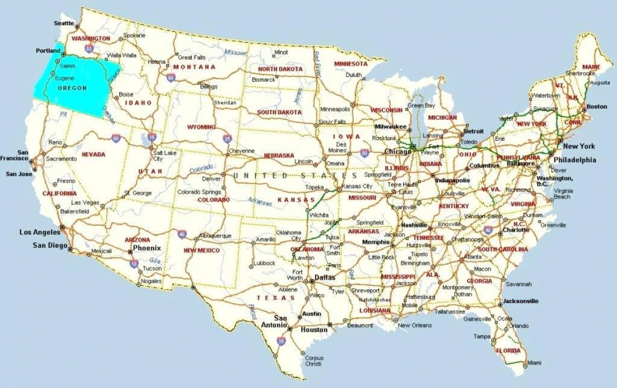 Portland Oregon kartta USA