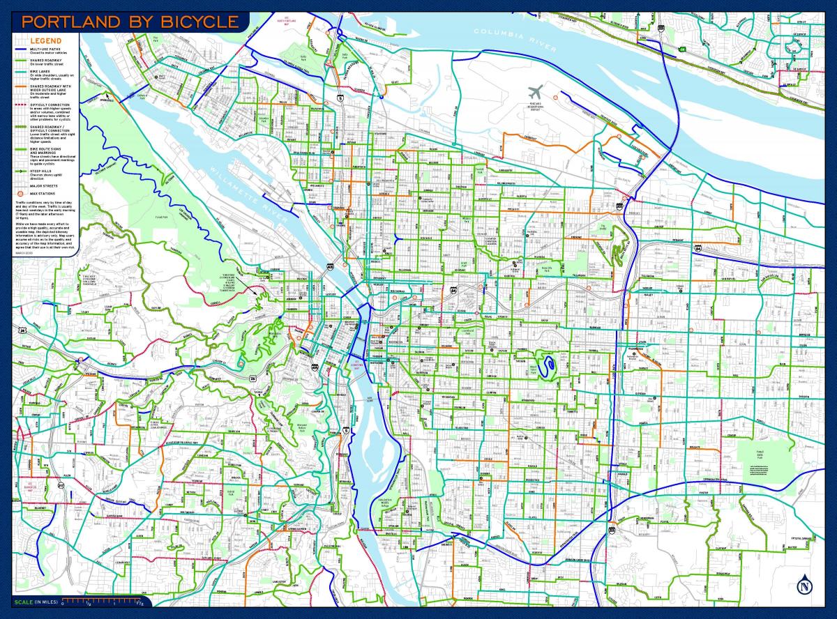 pyörä Portland kartta