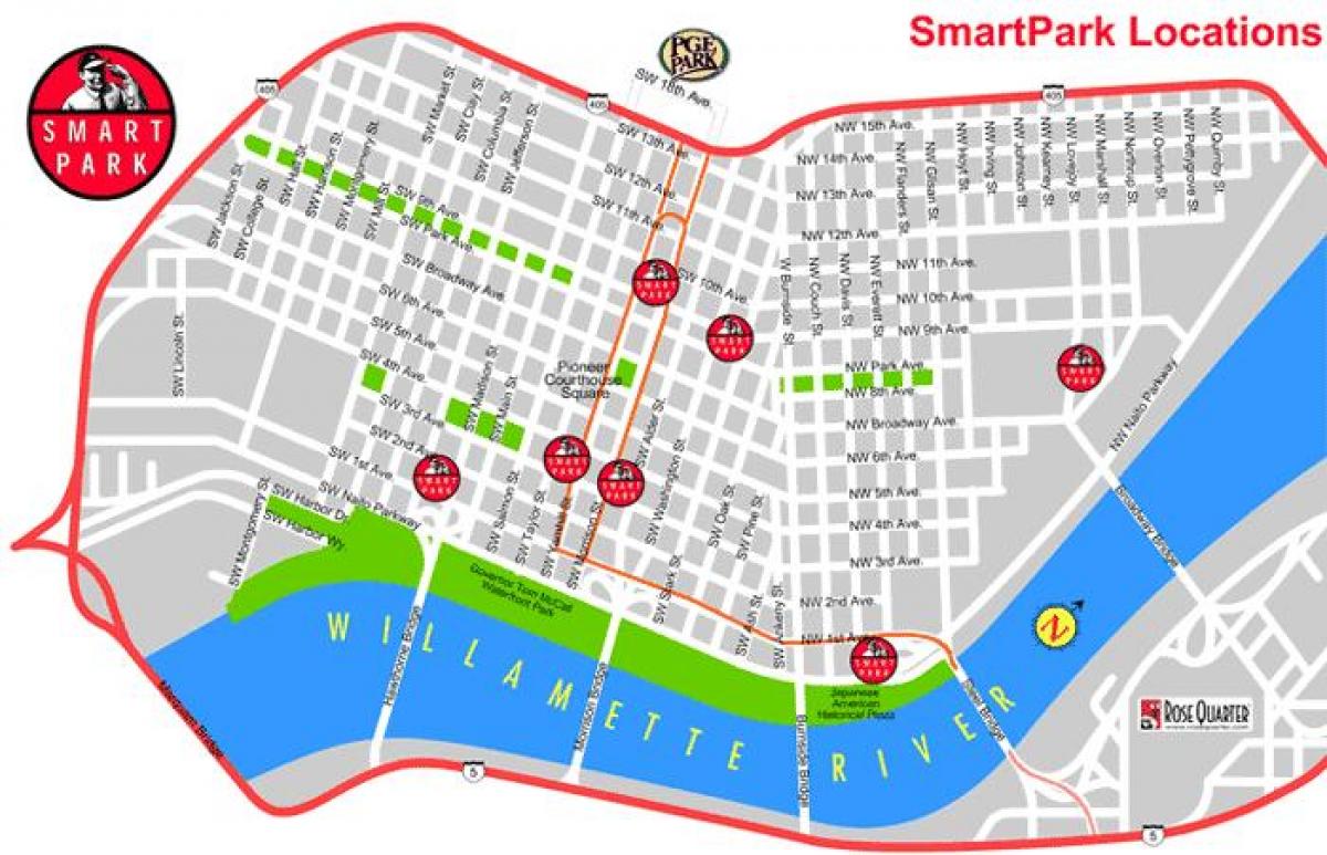 kartta Portland smart park