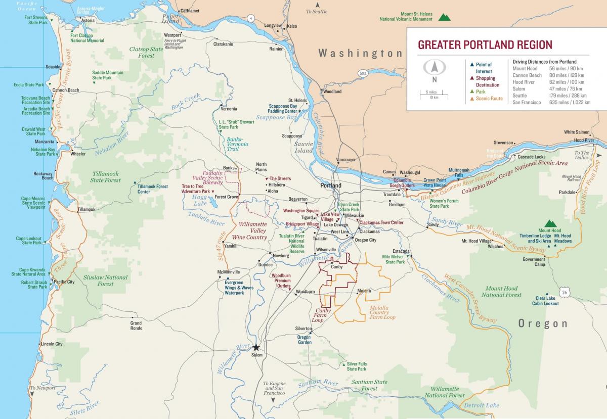 kartta Portland Oregon
