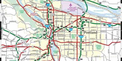 Kartta Portland metron alueella